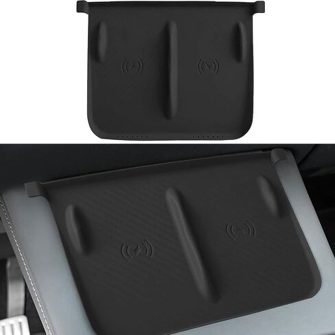 Center Console Wireless Charing Silicone Mat Cover Fits for Tesla Model Y Model 3 2021 2022 2023 Interior Accessories, Silicone Cover for Tesla Wireless Charging Pad Waterproof Wear-Resistant - Black in Kuwait