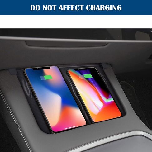 Center Console Wireless Charing Silicone Mat Cover Fits for Tesla Model Y Model 3 2021 2022 2023 Interior Accessories, Silicone Cover for Tesla Wireless Charging Pad Waterproof Wear-Resistant - Black in Kuwait