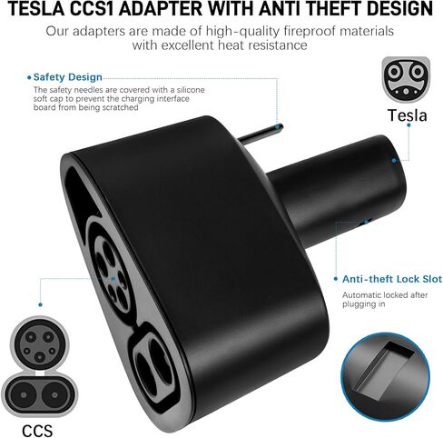 محول CCS1 إلى Tesla لطراز Tesla 3 Y S X، بحد أقصى 250 كيلو واط CCS إلى محول Tesla، شحن سريع بقدرة 500 فولت تيار مستمر متوافق مع محطات الشحن من المستوى 3 مع قابس CCS [فقط لأصحاب Tesla] in Saudi Arabia