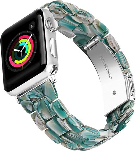 متوافق مع سوار ساعة Apple 38 مم 40 مم 41 مم 42 مم 44 مم 45 مم Ultra 49 مم لساعة iWatch SE خفيفة الوزن من الراتنج معصمه سلسلة سوار 9 8 7 6 5 4 3 2 1 للرجال والنساء in Kuwait