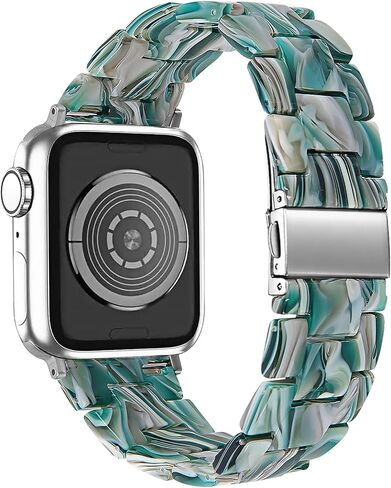 متوافق مع سوار ساعة Apple 38 مم 40 مم 41 مم 42 مم 44 مم 45 مم Ultra 49 مم لساعة iWatch SE خفيفة الوزن من الراتنج معصمه سلسلة سوار 9 8 7 6 5 4 3 2 1 للرجال والنساء in Kuwait