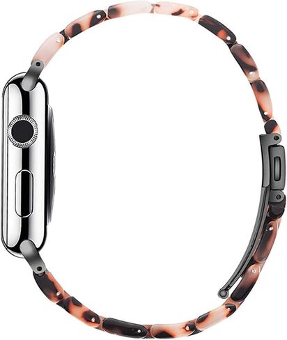 متوافق مع سوار ساعة Apple 38 مم 40 مم 41 مم 42 مم 44 مم 45 مم Ultra 49 مم لساعة iWatch SE خفيفة الوزن من الراتنج معصمه سلسلة سوار 9 8 7 6 5 4 3 2 1 للرجال والنساء in Kuwait