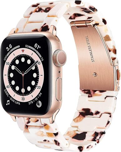 متوافق مع سوار ساعة Apple 38 مم 40 مم 41 مم 42 مم 44 مم 45 مم Ultra 49 مم لساعة iWatch SE خفيفة الوزن من الراتنج معصمه سلسلة سوار 9 8 7 6 5 4 3 2 1 للرجال والنساء in Kuwait