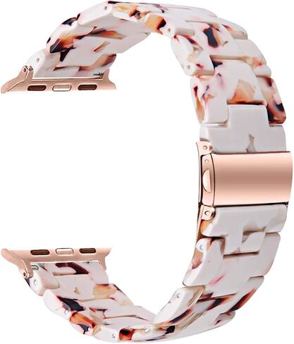 متوافق مع سوار ساعة Apple 38 مم 40 مم 41 مم 42 مم 44 مم 45 مم Ultra 49 مم لساعة iWatch SE خفيفة الوزن من الراتنج معصمه سلسلة سوار 9 8 7 6 5 4 3 2 1 للرجال والنساء in Kuwait
