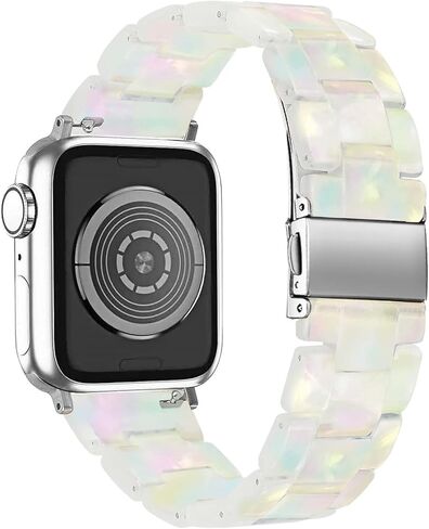 متوافق مع سوار ساعة Apple 38 مم 40 مم 41 مم 42 مم 44 مم 45 مم Ultra 49 مم لساعة iWatch SE خفيفة الوزن من الراتنج معصمه سلسلة سوار 9 8 7 6 5 4 3 2 1 للرجال والنساء in Kuwait