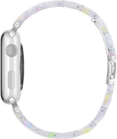 متوافق مع سوار ساعة Apple 38 مم 40 مم 41 مم 42 مم 44 مم 45 مم Ultra 49 مم لساعة iWatch SE خفيفة الوزن من الراتنج معصمه سلسلة سوار 9 8 7 6 5 4 3 2 1 للرجال والنساء in Kuwait