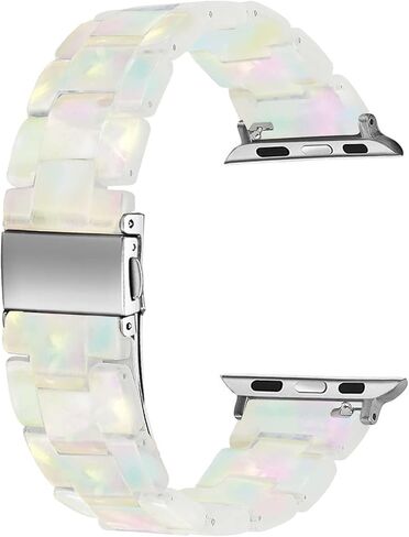 متوافق مع سوار ساعة Apple 38 مم 40 مم 41 مم 42 مم 44 مم 45 مم Ultra 49 مم لساعة iWatch SE خفيفة الوزن من الراتنج معصمه سلسلة سوار 9 8 7 6 5 4 3 2 1 للرجال والنساء in Kuwait