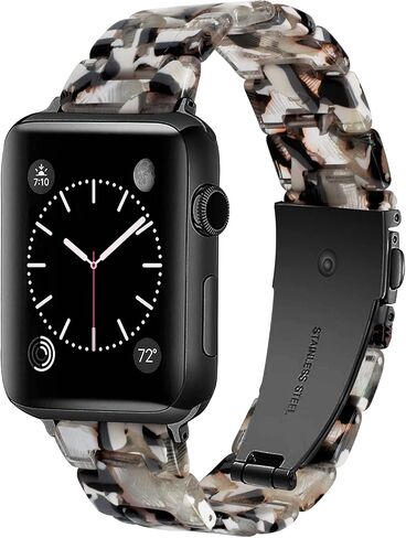 Compatible with Apple Watch Band 38mm 40mm 41mm 42mm 44mm 45mm Ultra 49mm for iWatch SE Lightweight Resin Wristband Bracelet Strap Series 9 8 7 6 5 4 3 2 1 Mens Womens in Kuwait
