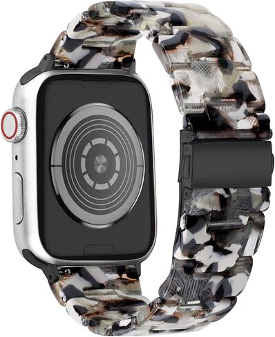 Compatible with Apple Watch Band 38mm 40mm 41mm 42mm 44mm 45mm Ultra 49mm for iWatch SE Lightweight Resin Wristband Bracelet Strap Series 9 8 7 6 5 4 3 2 1 Mens Womens in Kuwait