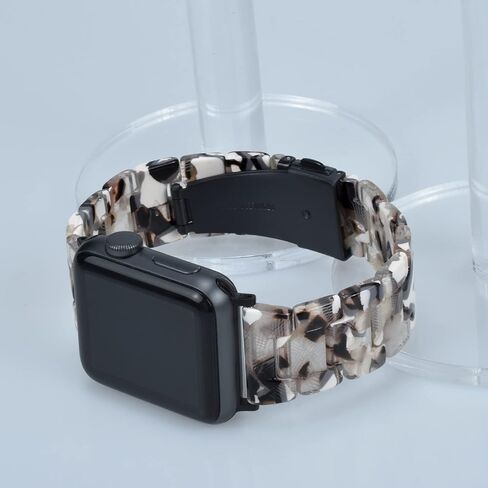 Compatible with Apple Watch Band 38mm 40mm 41mm 42mm 44mm 45mm Ultra 49mm for iWatch SE Lightweight Resin Wristband Bracelet Strap Series 9 8 7 6 5 4 3 2 1 Mens Womens in Kuwait