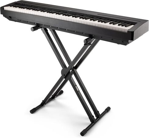 On-Stage KS8291XX ERGO-LOK Double-X Keyboard Stand with Lok-Tight Construction & On-Stage KT7800+ Bench, Black in Saudi Arabia