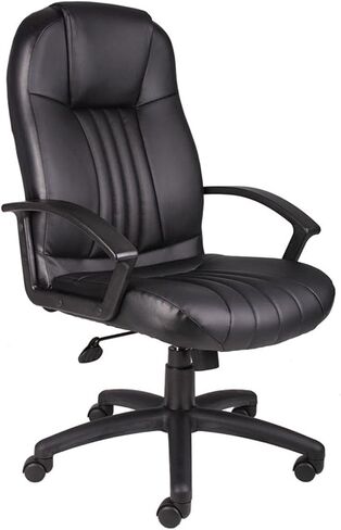 Boss Office Products High Back Leather Plus Chair in Black in Saudi Arabia