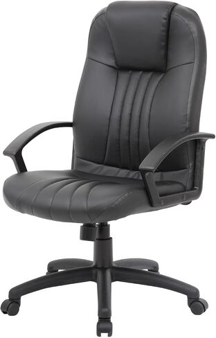 Boss Office Products High Back Leather Plus Chair in Black in Saudi Arabia