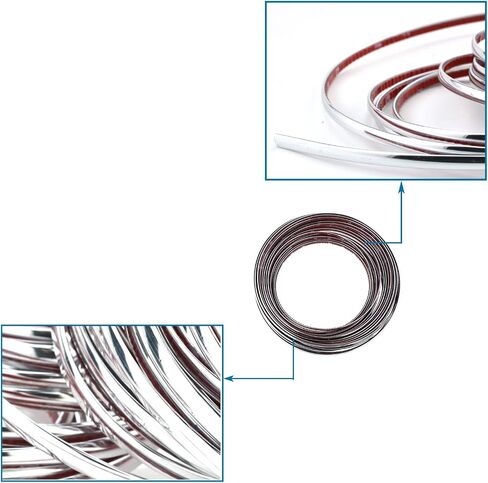 Lunsom Custom Most Chrome Plated Decoration Trim Strip Line, Car Door Fender Interior DIY Moulding Trimming Strip for Most Vehicle (12M x 6MM) in Saudi Arabia