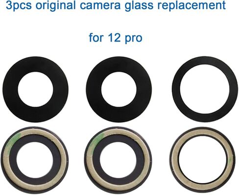 3pcs OEM Original Rear Back Camera Glass Lens Replacement for iPhone 12 pro with Preinstalled Adhesive and Repair Toolkit Replacement in Kuwait