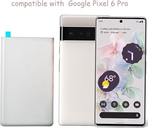 Pixel 6 Pro Back Glass Replacement for Google Pixel 6 Pro 5G Back Cover Glass Housing Door Compatible with Google Pixel 6 Pro 5G with Reparing Toolkit (Black) in Saudi Arabia