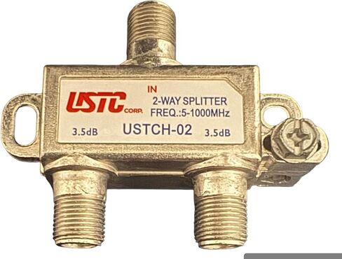 USTC COAXAIL Splitter 2 Way-Freq.:5-1000MHz-RG-6 F-Type Connector-High Performance for Coax Cable TV والإنترنت in Saudi Arabia