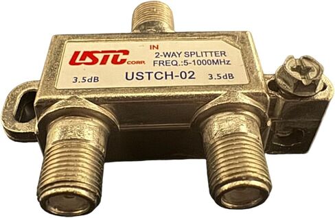 USTC COAXAIL Splitter 2 Way-Freq.:5-1000MHz-RG-6 F-Type Connector-High Performance for Coax Cable TV والإنترنت in Saudi Arabia
