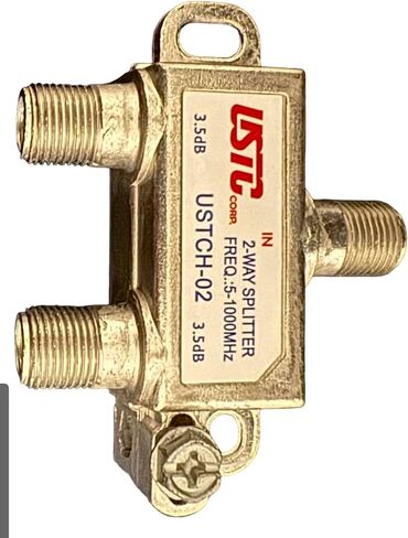 USTC COAXAIL Splitter 2 Way-Freq.:5-1000MHz-RG-6 F-Type Connector-High Performance for Coax Cable TV والإنترنت in Saudi Arabia