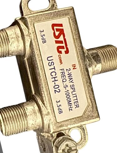 USTC COAXAIL Splitter 2 Way-Freq.:5-1000MHz-RG-6 F-Type Connector-High Performance for Coax Cable TV والإنترنت in Saudi Arabia