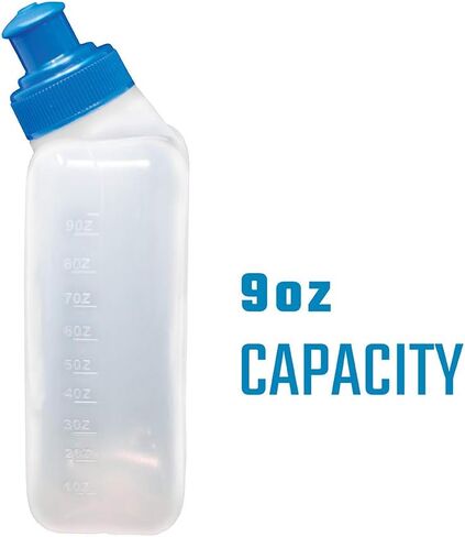 Synergy Reusable Handheld Hydration Running Water Bottles (4-Pack) (9oz 4-Pack, Blue) in Saudi Arabia