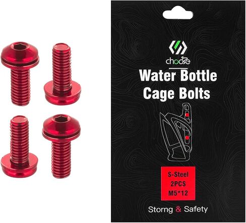 Chooee Water Bottle Cage Bolts，Bike Bottle Cage Bolts for MTB/Mountain Bike,red in Saudi Arabia