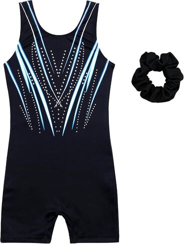 MODAFANS Leotards for Girls Gymnastics with Shorts Dance unitards Tumbling Biketards with Hair Scrunchie for3-13T in Kuwait