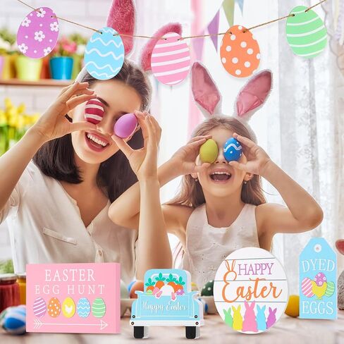 10 قطع عيد الفصح، صينية ديكور، مزرعة الربيع، علامات خشبية صغيرة، لافتات خشبية لعيد الفصح، علامات خشبية لبيض الشاحنات، أرنب الجزر، ديكور لعيد الفصح، ديكورات الربيع in Saudi Arabia