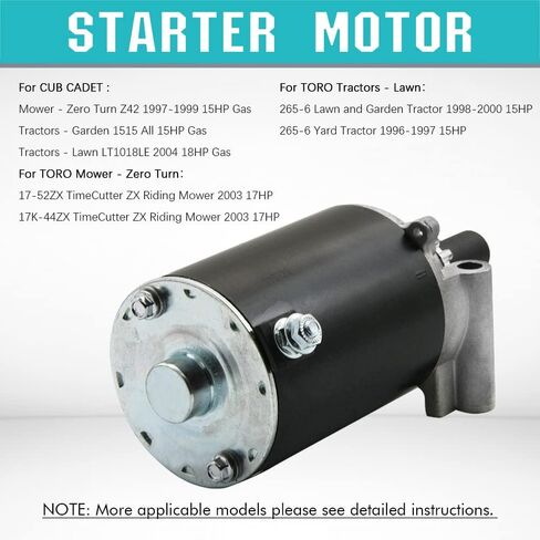 Satarter Motor Compatible with John Deere LT133 All, LT155 All, LT160 All, LTR155 All, STX46 All Kohler Engine 15-20HP 12-098 Series Starter Replacement for AM122435, 5770N 5666940 SM56669 in Saudi Arabia