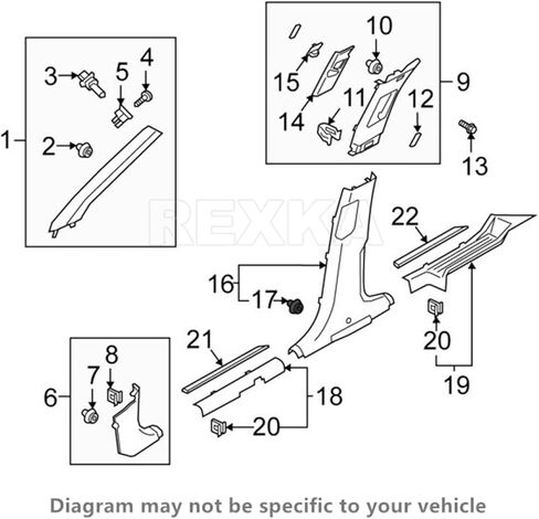 Rexka 25 قطعة مشبك تثبيت لوحة الباب لسيارة Hyundai Kia 82315-2P000 Accent Azera Elantra Entourage Equus Kona Santa Fe Sonata Cadenza Forte K5 K900 Optima Rio Sedona Sportage Stinger 823152P000 in Kuwait