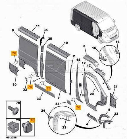 50 قطعة من Rexka مشبك قولبة للباب الخلفي متوافق مع RAM Chrysler 68093998AA Dodge Ram Promaster 2014 - On 68093998-AA in Kuwait