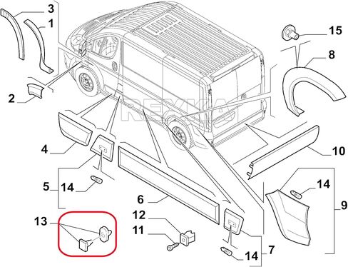 50 قطعة من Rexka مشبك قولبة للباب الخلفي متوافق مع RAM Chrysler 68093998AA Dodge Ram Promaster 2014 - On 68093998-AA in Kuwait
