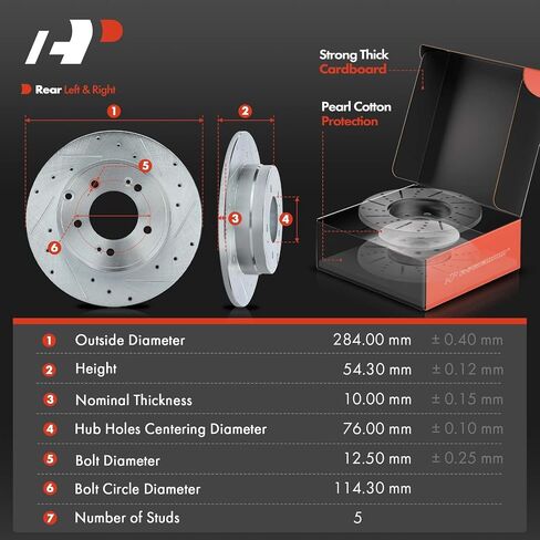 A-Premium Front and Rear Drilled and Slotted Disc Brake Rotors + Ceramic Pads Kit Compatible with Select Kia and Hyundai Models - Optima, Sonata 2011 2012 2013 2014 2015, 12-PC Set in Saudi Arabia