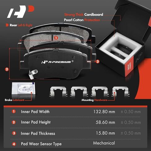 A-Premium Front and Rear Drilled and Slotted Disc Brake Rotors + Ceramic Pads Kit Compatible with Select Kia and Hyundai Models - Optima, Sonata 2011 2012 2013 2014 2015, 12-PC Set in Saudi Arabia