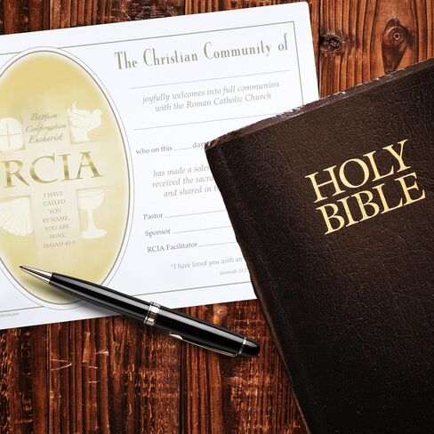 شهادات تذكارية كاملة الألوان من RCIA، مخزون بطاقات مميز، حزمة من 100، تذكارات الاحتفالات الدينية، 10 × 8 بوصات in Saudi Arabia