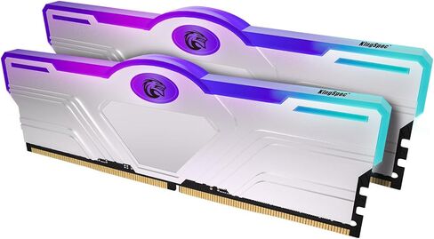 مجموعة KingSpec Silver X 32GB (2x16GB) DDR4 Ram 3600MHz مع مبدد حرارة RGB، 1.35V CL18 XMP2.0 - ذاكرة كمبيوتر للألعاب وأجهزة الكمبيوتر المكتبية in Kuwait