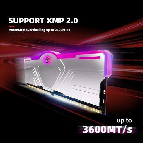 مجموعة KingSpec Silver X 32GB (2x16GB) DDR4 Ram 3600MHz مع مبدد حرارة RGB، 1.35V CL18 XMP2.0 - ذاكرة كمبيوتر للألعاب وأجهزة الكمبيوتر المكتبية in Kuwait