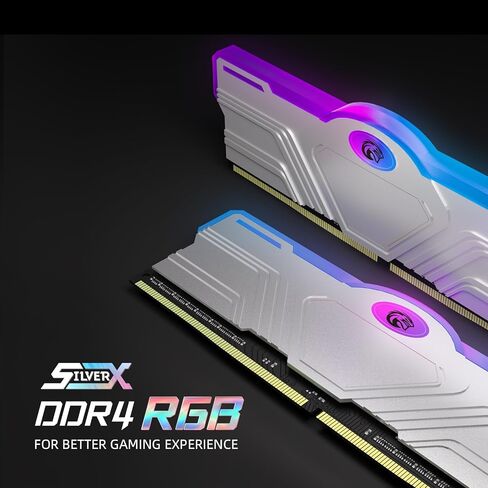 مجموعة KingSpec Silver X 32GB (2x16GB) DDR4 Ram 3600MHz مع مبدد حرارة RGB، 1.35V CL18 XMP2.0 - ذاكرة كمبيوتر للألعاب وأجهزة الكمبيوتر المكتبية in Kuwait