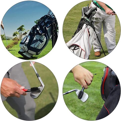 2 حزمة من فرش نادي الجولف، منظفات نادي الجولف، فرش مزدوجة الشعيرات مع سحاب قابل للسحب وحلقة تسلق لتنظيف أحذية الجولف وكرة الجولف ونادي الجولف in Kuwait