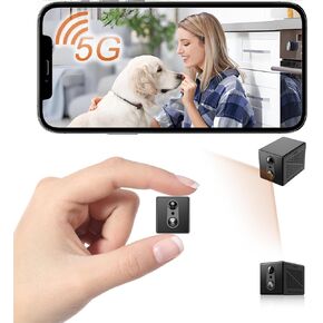 4K Mini Wireless 5G Camera WiFi Indoor Home HD Micro Security Camera, Small Dog Nanny Cam Pet Baby Car Outdoor Cameras, 100 Days Battery Life 150 angle Night Vision Motion Detection Cloud & SD Storage