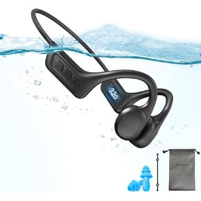 Bone Conduction Headphones,IPX8 Waterproof Wireless Earbuds,Open Ear Headphones Bluetooth 5.3 with Mic,10H Playtime for Running,Cycling,Hiking,Gym,Workout.