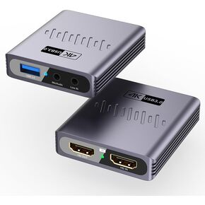 JMT USB 3.0 Video Capture Card 4K HD 60Hz Display Camera Live Recording Grabber Compatible with HDMI PS4 OBS Game
