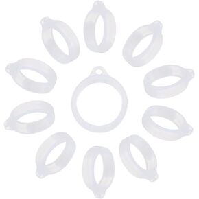 GORGECRAFT 1 Box 50PCS Clear Anti-Lost Silicone Rubber Rings Holder Silicone Pendant Multipurpose Adjustable Cases 20mm Necklace Lanyard Replacement Carrying Kit for Key-Ring Pendant