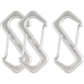 SHONAN S-Shaped Wire Gate Carabiner, 2-1/3" Double Sided S Keychain Clip Stainless Steel S Clips Dual Carabiners