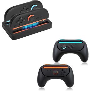 Portable Charging Dock +Hand Grips for Switch2 Joy-Cons
