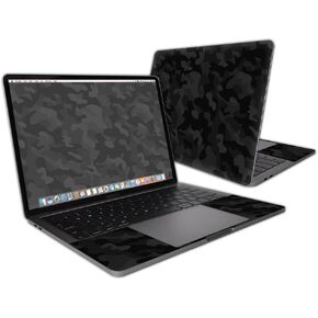 MightySkins Skin Compatible with Apple MacBook Pro 13" (2020-2016) Touch Bar wrap Cover Sticker Skins Black Camo