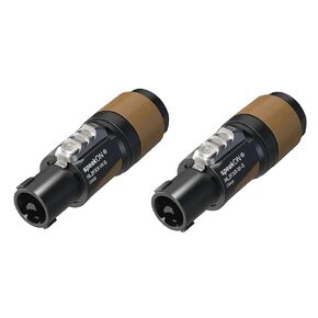 usbargainsound.com 2 Neutrik SpeakOn NL2FXX-W-S 2 Pole Inline Female Locking Speaker Connector, Black and Brown