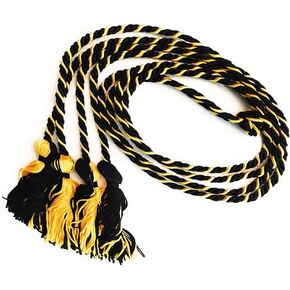 حبال شرف التخرج مصنوعة يدويًا من هيبنا، قطعتين، 68 بوصة، ذهبي in Kuwait