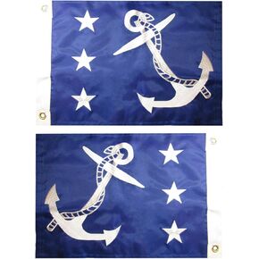 12x18 Past Commodore Blue 12"x18" Premium Quality Heavy Duty Double Sided Nylon Embroidered Flag