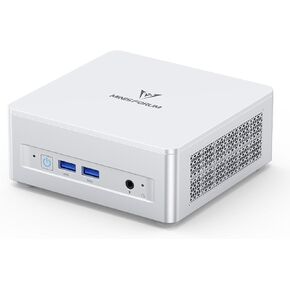 Minisforum um870 slim mini pc barebone amd ryzen 7 8745h (8c/16t) ، كمبيوتر سطح المكتب المصغرة بدون رام/ssd/os ، رسومات Radeon 780m ، usb4/hdmi/dp ، 2.5g lan ، 4xusb ports ، wifi 6e ، bt5.3